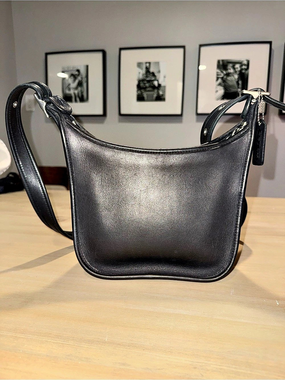 Vintage Coach Janice's Legacy 9950 Crossbody Black Leather Silver Hardware